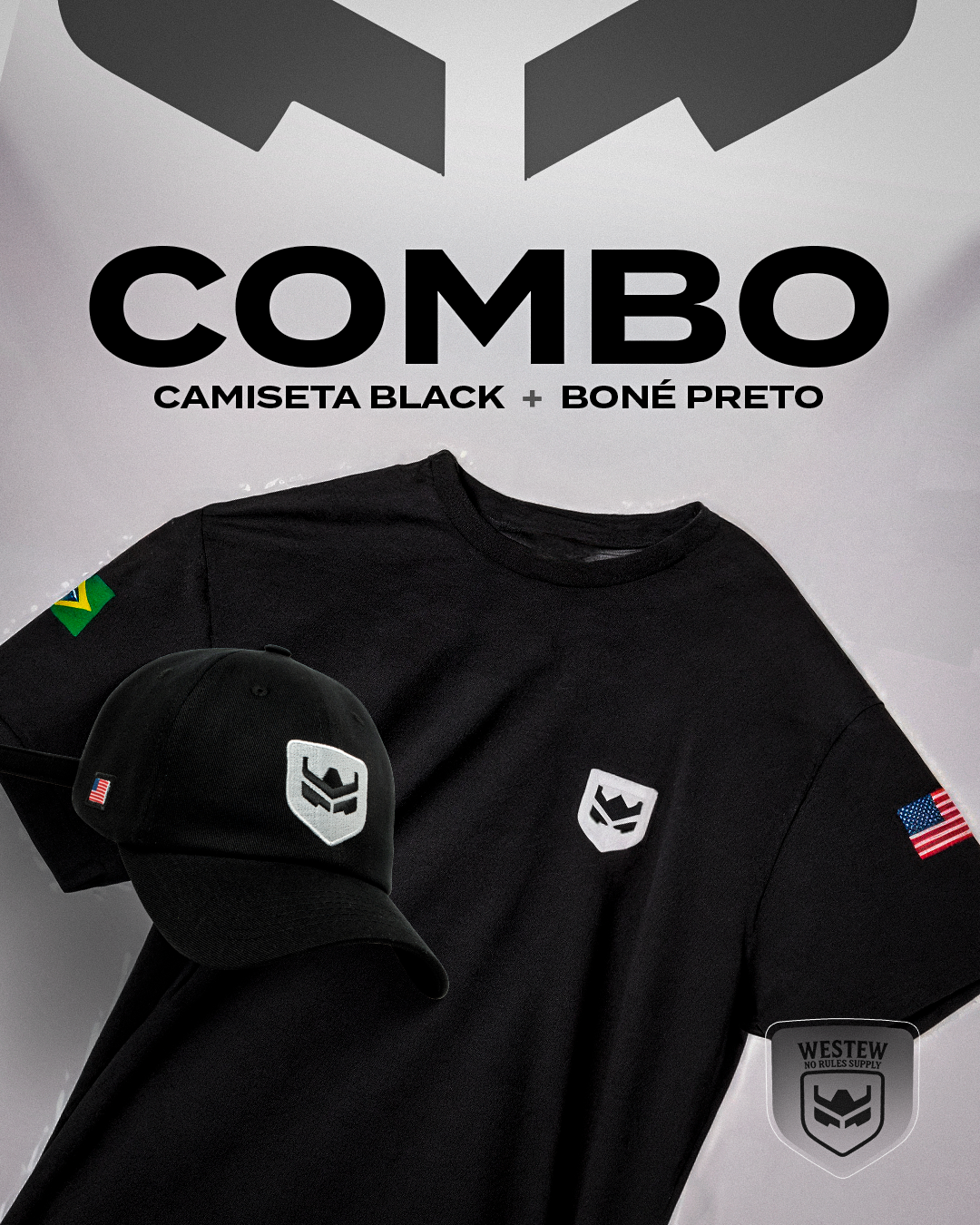 Camiseta básica Preta + Boné Dad Hat Preto